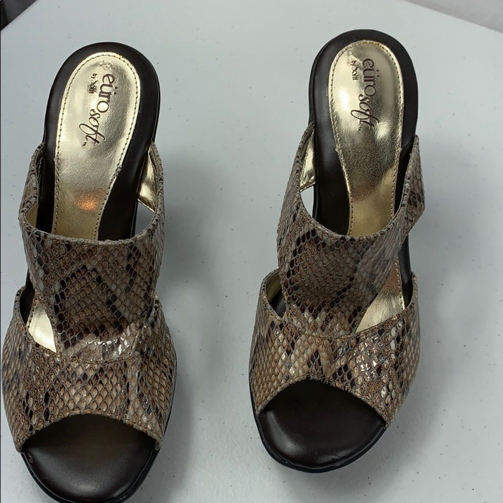 Euro Soft by Sofft Leopard Print Heeled Sandal 7.5